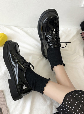 平底小0生皮鞋女学韩版百搭224年夏新季款英06221伦风日系复古单