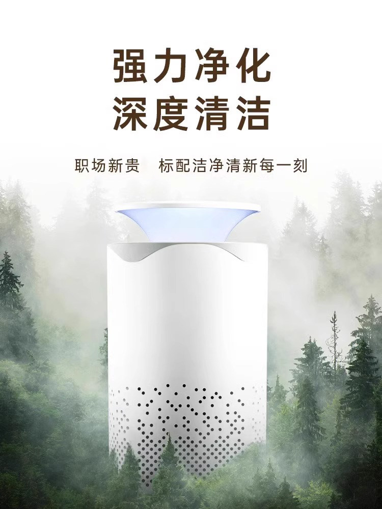 空气净化器家用除甲醛桌面小型除臭烟味宠物猫毛负离子净化机3879