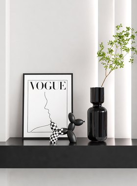 电视柜台面摆件插花瓶绿植高级感轻奢客厅壁龛悬空入户玄关装饰品