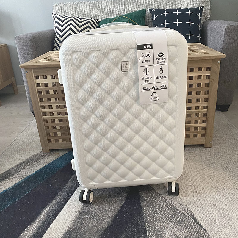 高档结实耐用仙女白20寸超轻登机行李箱密码旅行箱静音24托运女拉