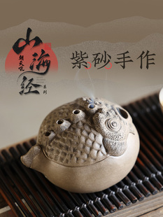 紫砂香炉家用一鼓作气香薰炉室内檀香熏香炉盘香塔香炉手工摆件