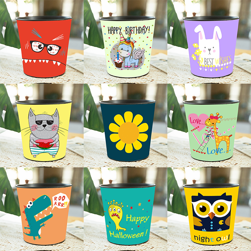 卡通可爱儿童桌面垃圾桶迷你小号学生桌上收纳桶台面茶几创意纸篓