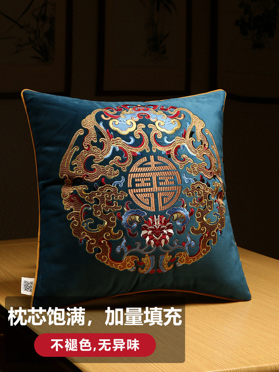 中式抱枕靠垫中国风高档红木沙发客厅靠枕套床头靠背垫不含芯定制