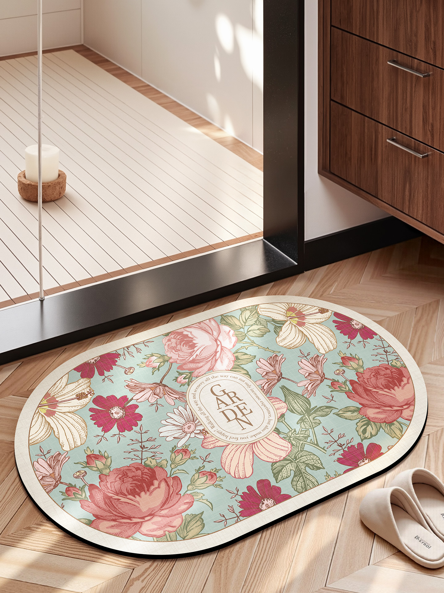 大江地垫欧式浴室吸水速干脚垫家用卫生间门口软硅藻泥垫防滑地毯