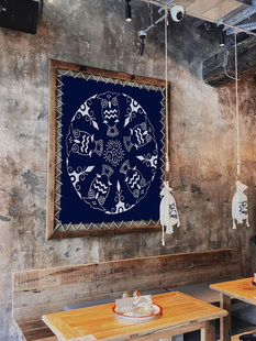 室内氛围天幕吊顶房饰布 饰布 民族风扎染墙面挂布 苗族餐厅装