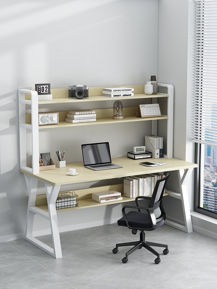 中学生多功能书桌书架一体桌高中生家用电脑桌台式简约学习写字桌,收纳整理,书桌收纳置物架,淘宝优惠券,粉丝福利购,淘宝优惠卷