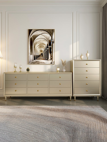 实木五斗柜卧室斗柜储物柜客厅靠墙置物柜轻奢简约杂物柜床尾柜子