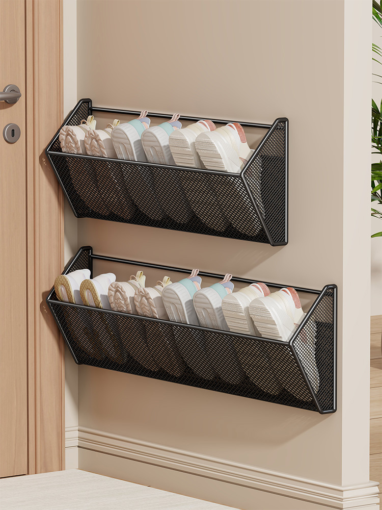 门后悬挂鞋架悬挂壁挂式放鞋架免打孔鞋子收纳架浴室墙上拖鞋支架