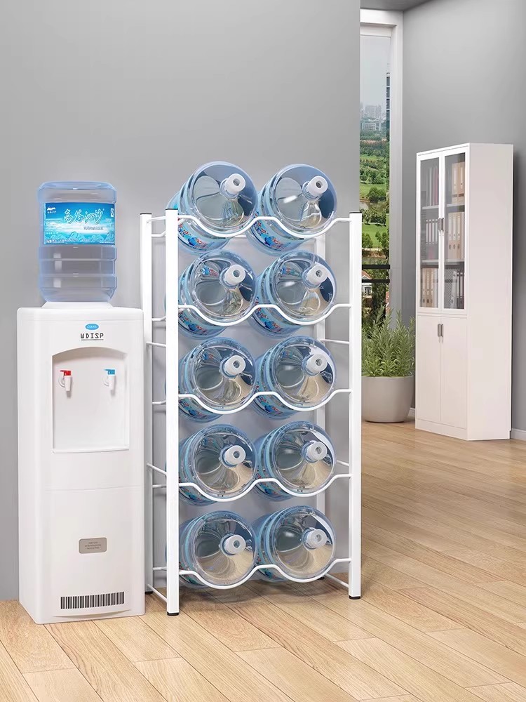 办公室饮水机旁多功能水桶收纳架大容量桶装水专用支架落地整理架