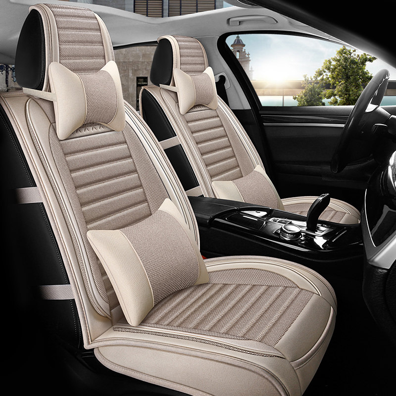 汽车坐垫四季通用半包围座套夏季亚麻座垫2025新款专用经典座椅套