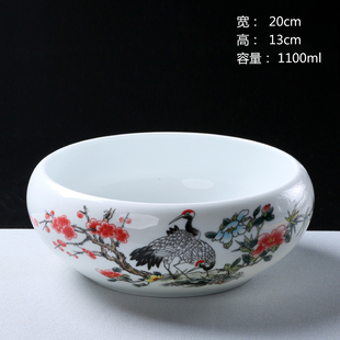 水养水培无孔陶瓷花盆大号纯白碗莲绿萝铜钱草富贵竹花盆多肉拼盘