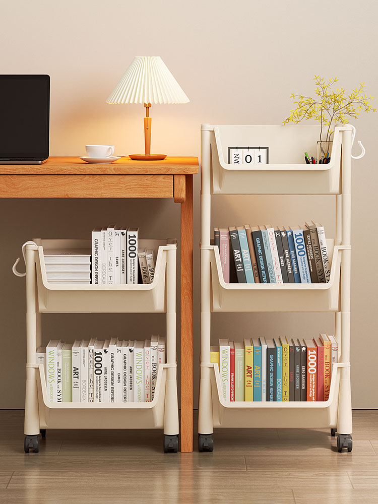 桌下书架置物架落地可移动宿舍收纳柜学生放书包教室书桌旁小书柜