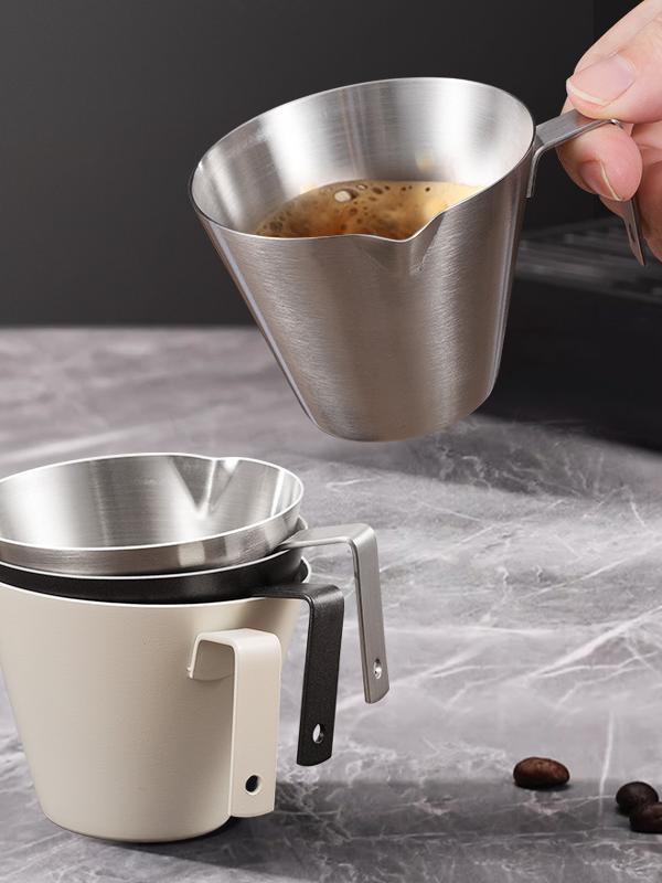 浓缩咖啡萃取杯304钢咖啡馆量杯意式咖啡机接液盎司杯120ml带刻度