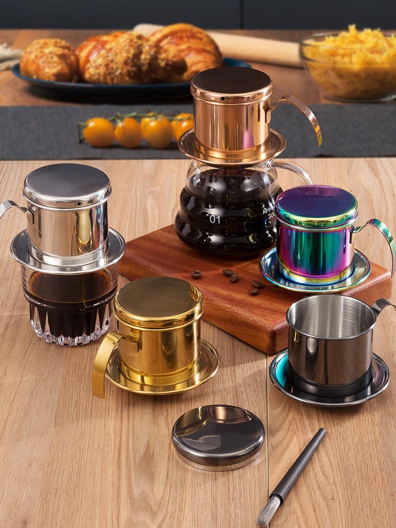 越南壶咖啡家用304不锈钢过滤器具冲泡壶滴漏壶