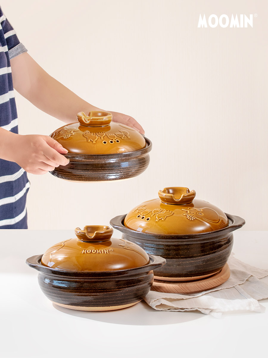 姆明土锅 厚实保温粗砂锅煲仔饭 耐干烧不易裂焖饭锅巴汤锅釉下彩