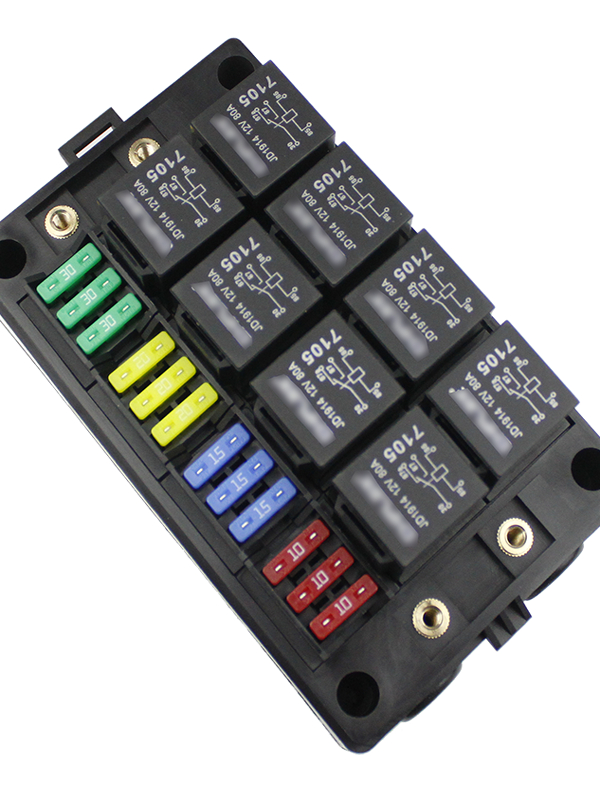 瑞利特10路汽车继电器保险丝组合可拆组装线束总成电路盒12v-24v