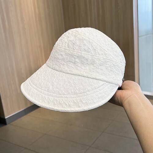 夏季遮阳帽可挂口罩空顶帽女百搭显脸小休闲出游遮脸防晒鸭0619d