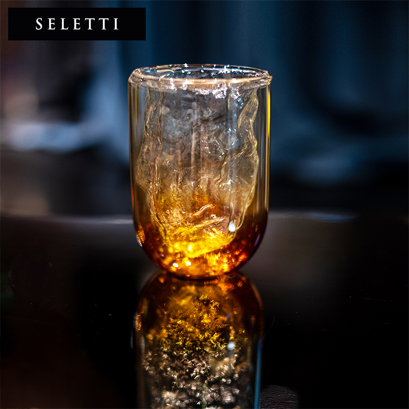 seletti玻璃杯酒杯双层水杯威士忌星空杯耐高温手工吹制设计