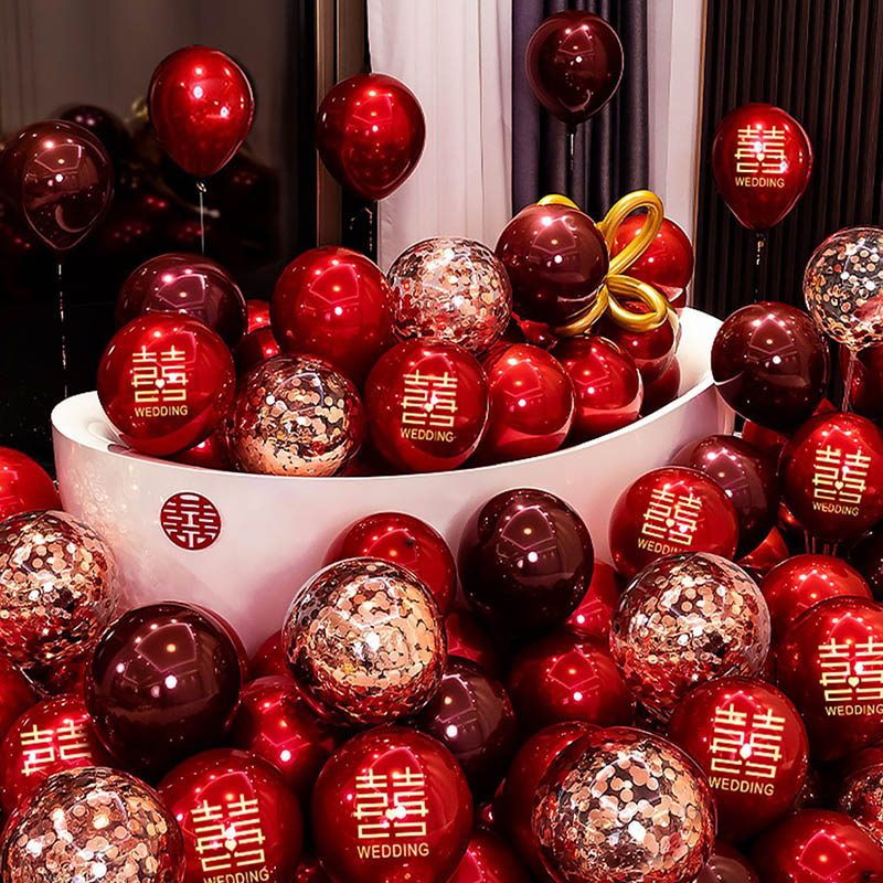 结婚气球装饰婚房婚庆用品网红生日布置加厚气球防爆浪漫气球套餐