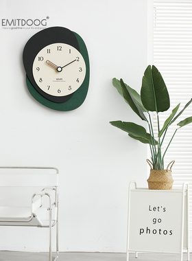 Emitdoog无打孔时钟墙时钟客厅现代简单装饰背景墙个性化创意流行