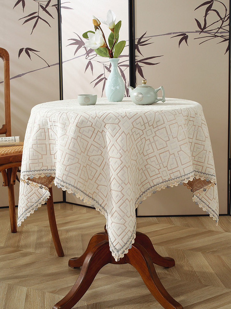 圆桌布欧式正方形桌布轻奢高级感客厅茶几餐桌咖啡桌阳台圆桌布艺