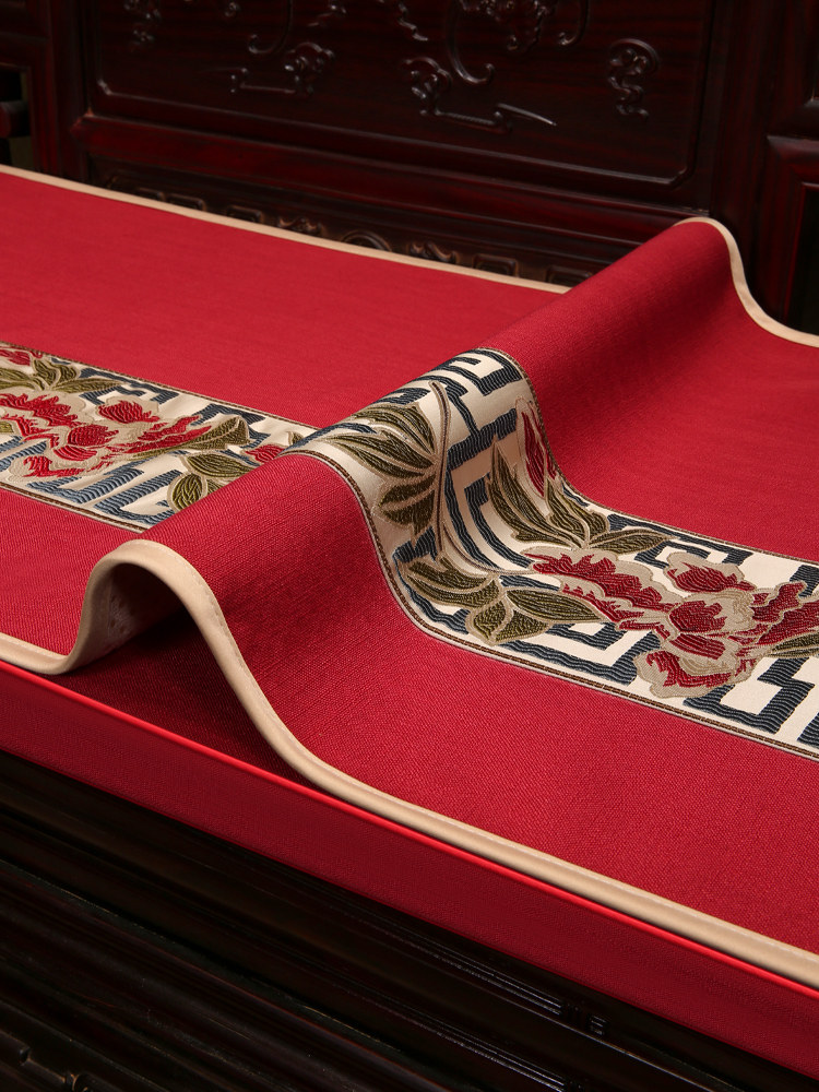 新中式沙发套罩巾红木罗汉床垫坐垫全包盖布防滑座垫靠背盖巾定制