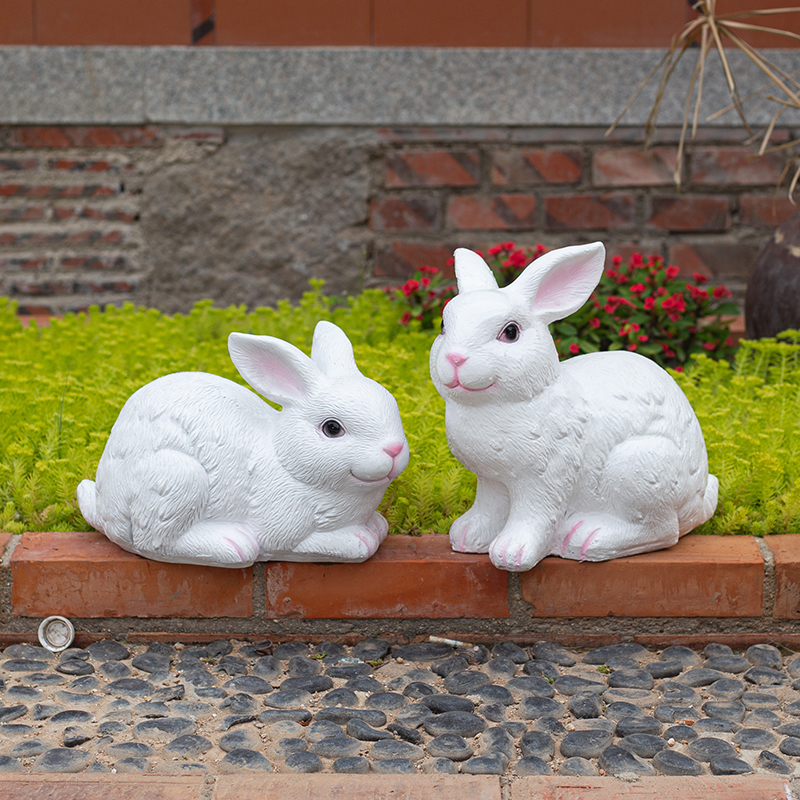 花园装饰 庭院户外幼儿园装饰摆件工艺品雕塑仿真动物小兔子摆件