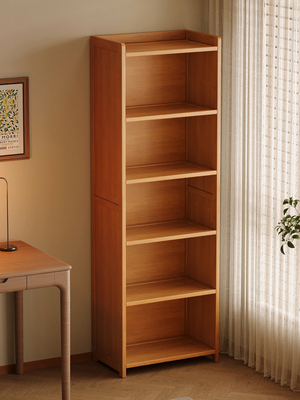 简易书架落地置物架客厅小型书柜储物柜一体儿童收纳转角窄柜子