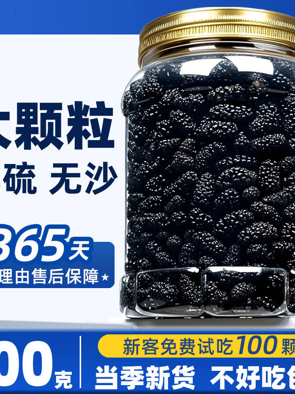 新疆桑葚干黑桑椹子特优级头茬大粒500g泡茶泡水泡酒