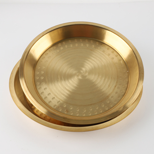 特厚纯铜鸡盘铜盘子黄铜盘铜盆加厚供神盘铜器皿蒸鸡铜盘蒸鱼盘