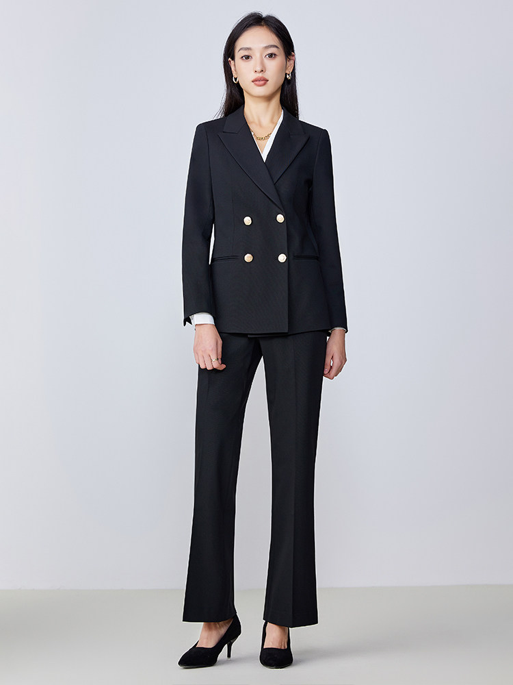 黑色职业装西装套装女2024新款春秋公务员面试正装西服工作服