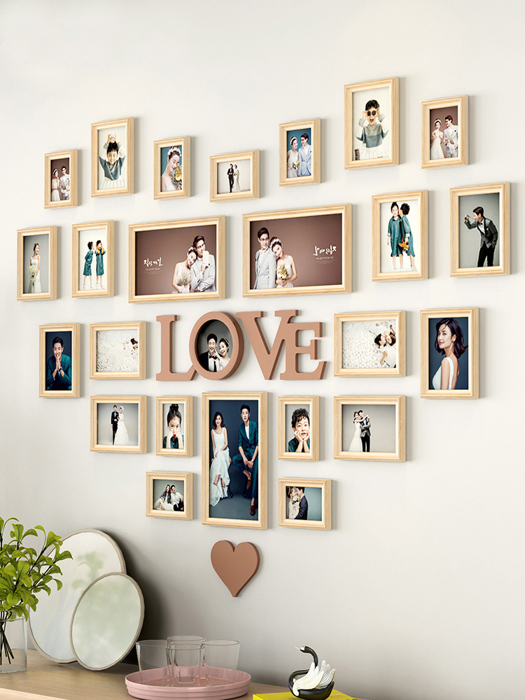 照片墙装饰相框挂墙免打孔组合墙上相册墙创意墙面布置相片文化墙