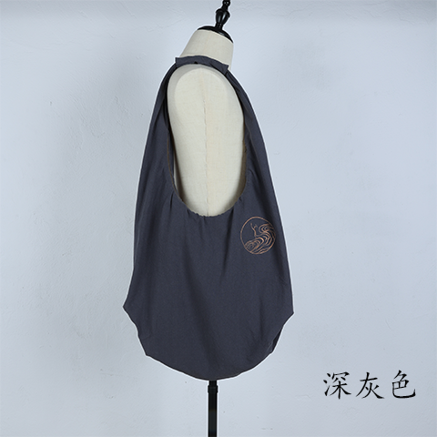 出家人民族风纯色麻布袋挎包大容量环保袋烧香袋居士袋僧包朝山袋