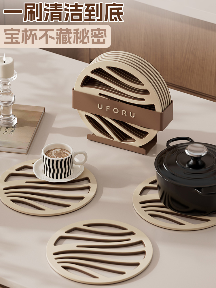 硅胶隔热垫餐碗砂锅垫杯垫高级感耐高温防烫防滑家用餐桌垫子收纳