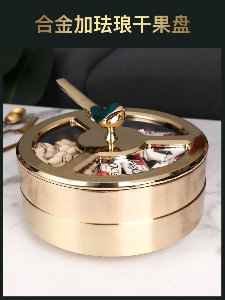 轻奢果盒高端精致高颜值水果盘新款家用客厅茶几干果盘高档收纳盒