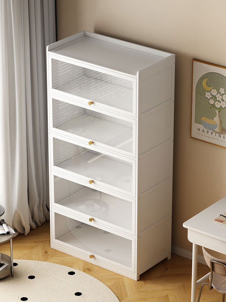 书柜带门简易儿童书架落地置物架家用防尘储物柜展示柜客厅收纳柜