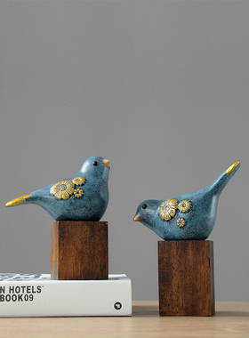 小鸟喜鹊小摆件玄关电视柜子动物玄关装饰礼物房新居乔迁礼品送礼