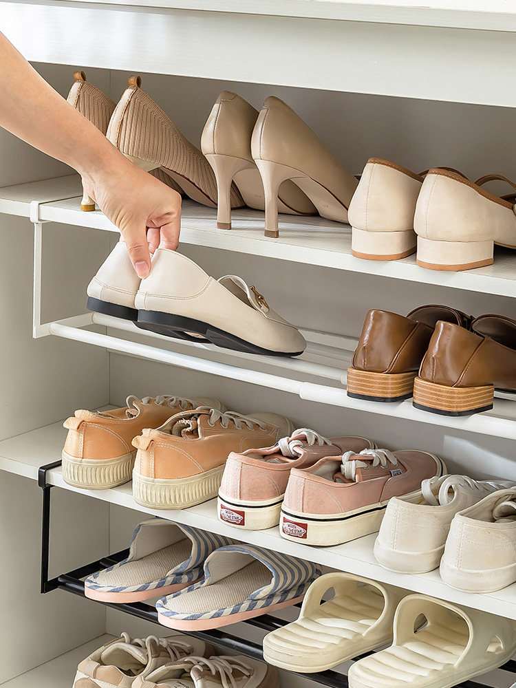 可伸缩鞋架家用鞋柜分层隔板鞋托下挂篮置物架整理鞋子托架省空间,收纳整理,鞋子收纳架,淘宝优惠券,粉丝福利购,淘宝优惠卷