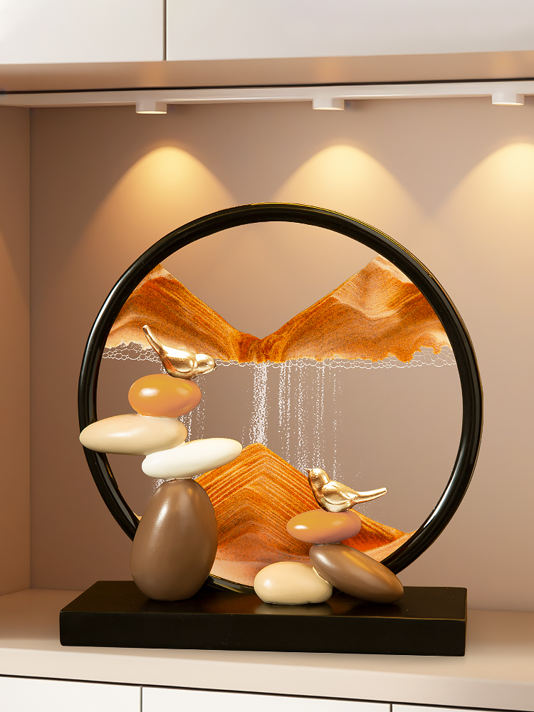 时来运转流沙画摆件轻奢高档办公室家居客厅玄关电视柜酒柜装饰品