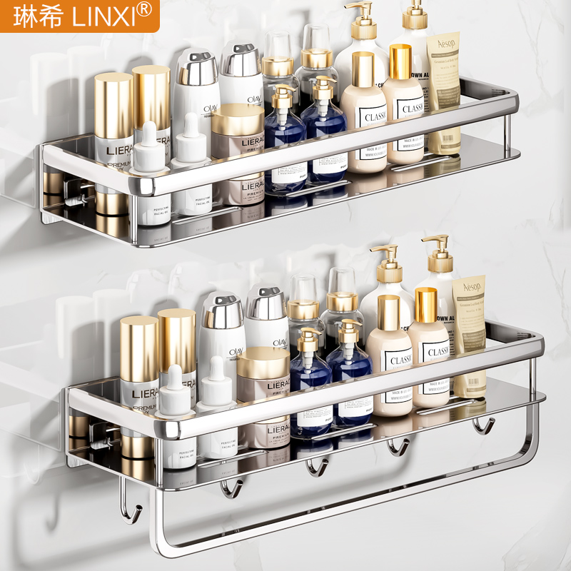 不锈钢卫生间置物架壁挂式洗漱台洗手间免打孔浴室收纳架