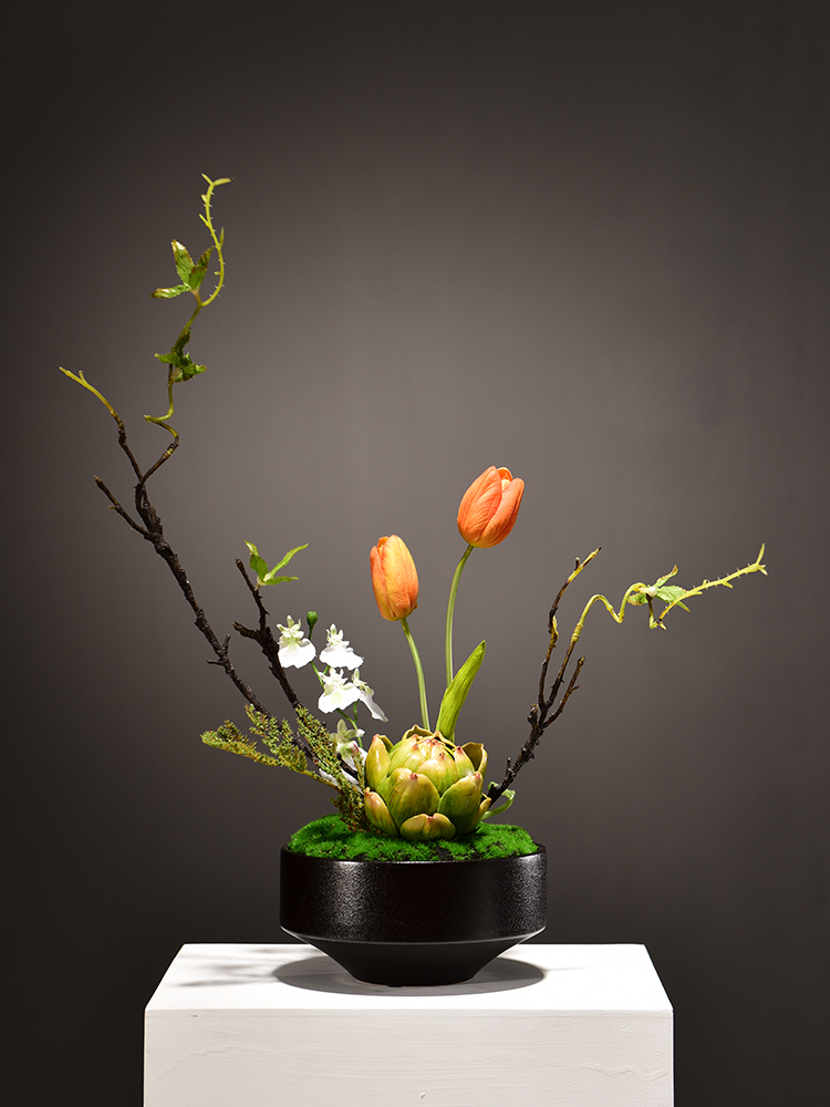 新中式仿真花摆件客厅茶几餐桌中间假花盆栽酒店装饰品摆设花艺