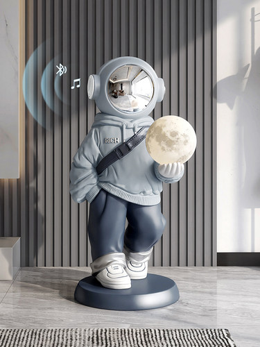 贝汉美大型宇航员落地摆件轻奢太空人灯客厅装饰品电视柜乔迁礼品