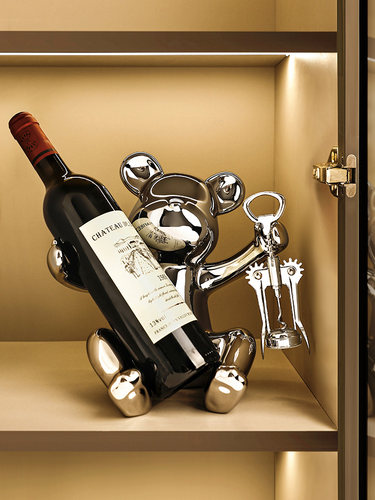 暴力熊红酒架摆件高级感小众轻奢高档家居客厅电视柜酒柜软装饰品