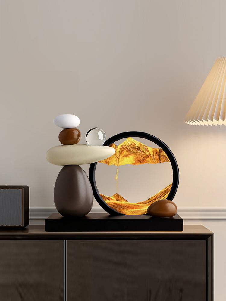 贝汉美时来运转流沙画摆件轻奢高档高级感小众客厅电视柜酒柜装饰