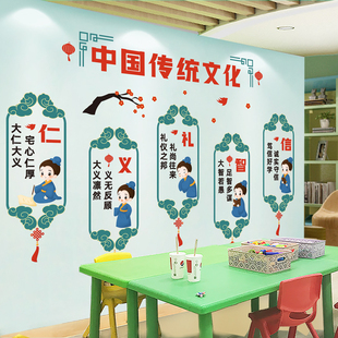 中国传统文化幼儿园小学开学教室班级文化建设装饰墙贴纸环创材料