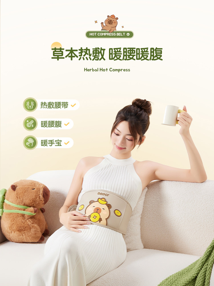 锐珀尔卡皮巴拉盐袋热敷包电加热艾草粗盐温热腰带生日送女生礼物