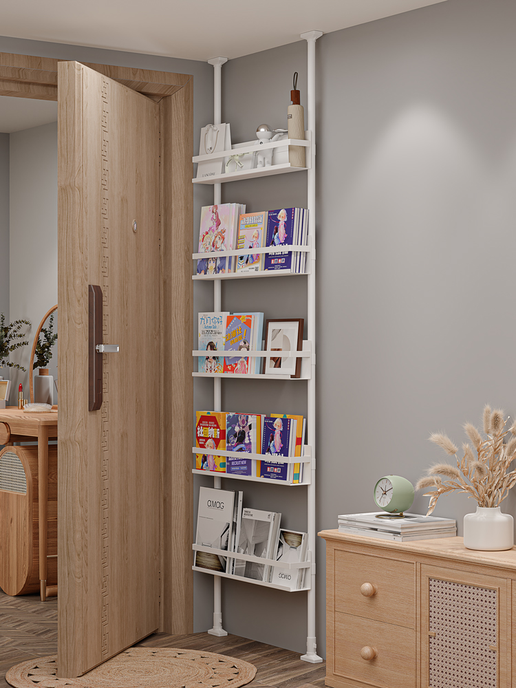 儿童书架门后窄超薄置物架自由组合顶天立地宝宝书本绘本收纳架