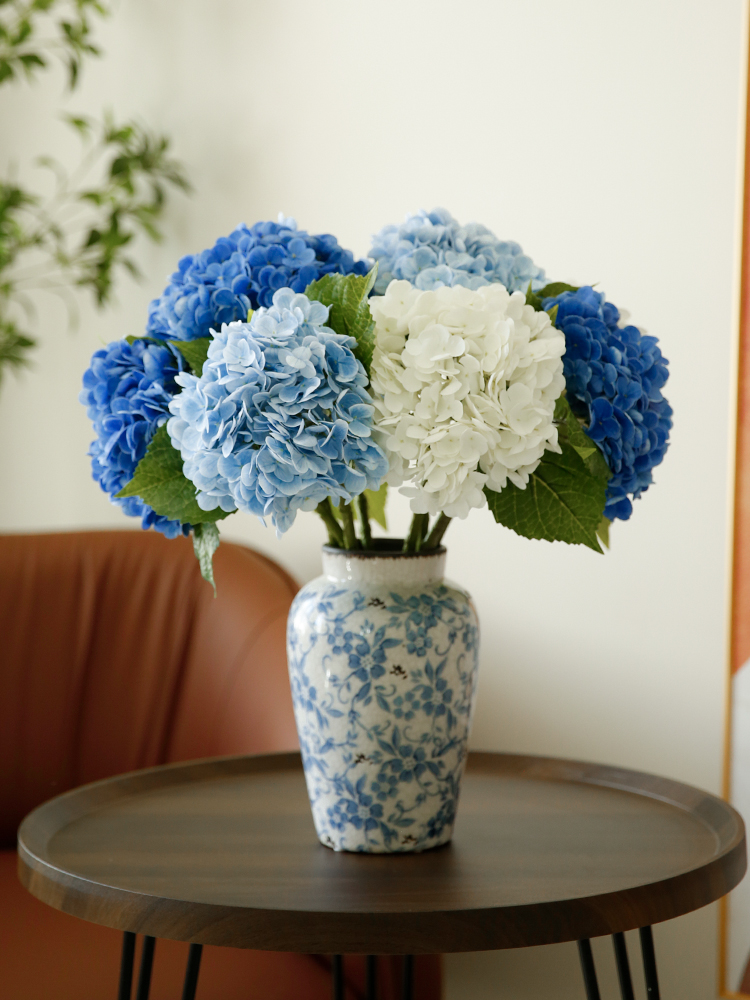 玐玖琦珥仿真花高级感逼真保湿手感绣球装饰摆件客厅餐桌假花摆设