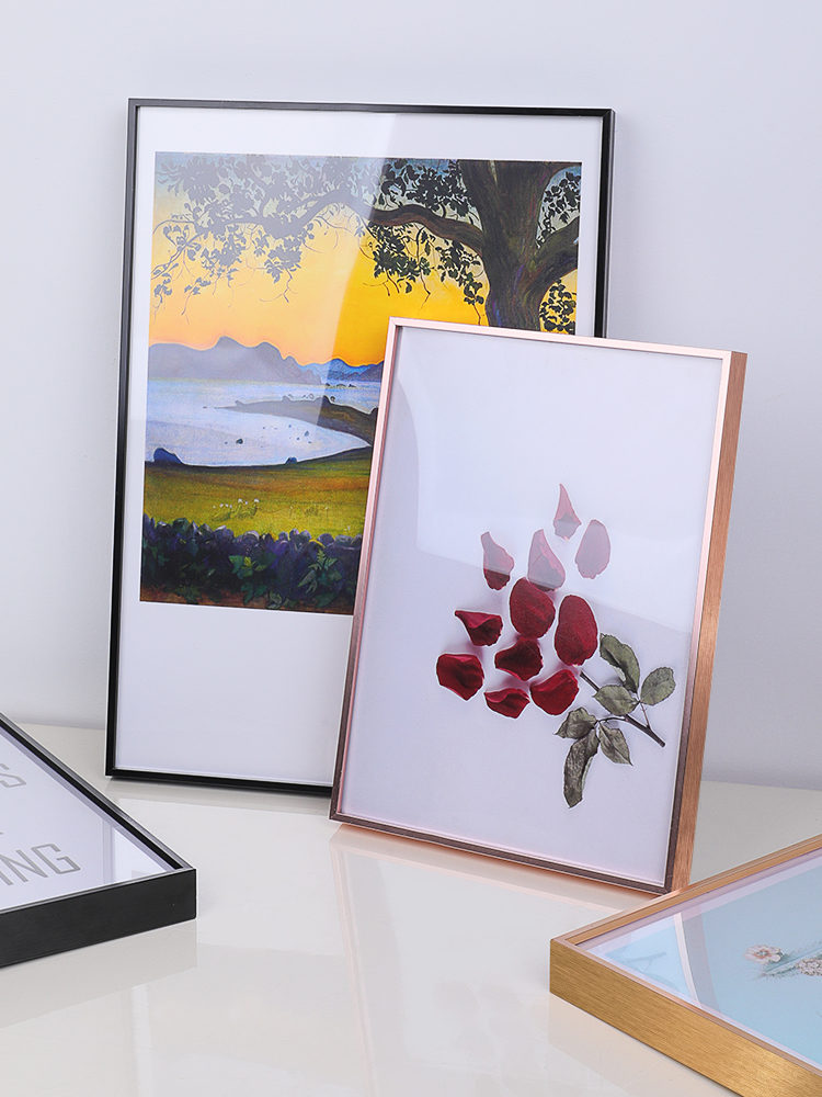 铝合金画框装裱挂墙海报框a4金属相框a3简约拼图框架任意尺寸定制