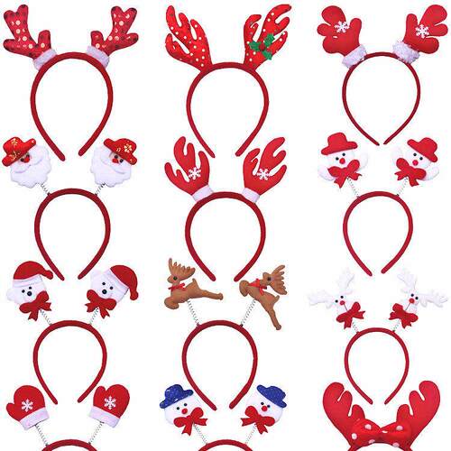 Christmas hairpin Headband Children Snowman decorat bow hat